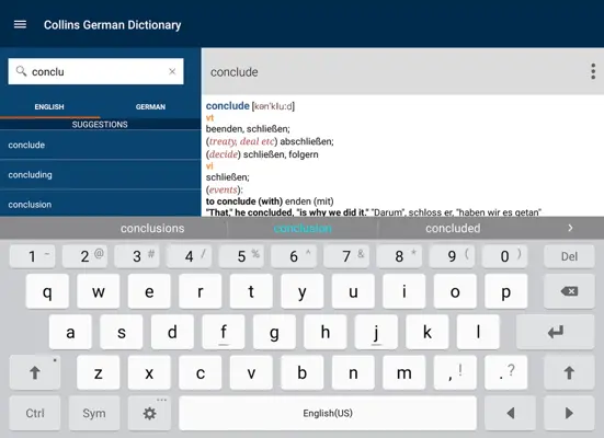 Collins German Dictionary android App screenshot 4