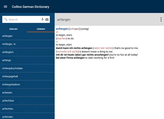 Collins German Dictionary android App screenshot 5