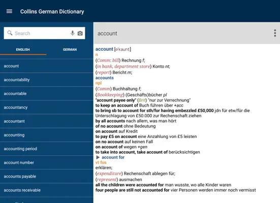 Collins German Dictionary android App screenshot 6